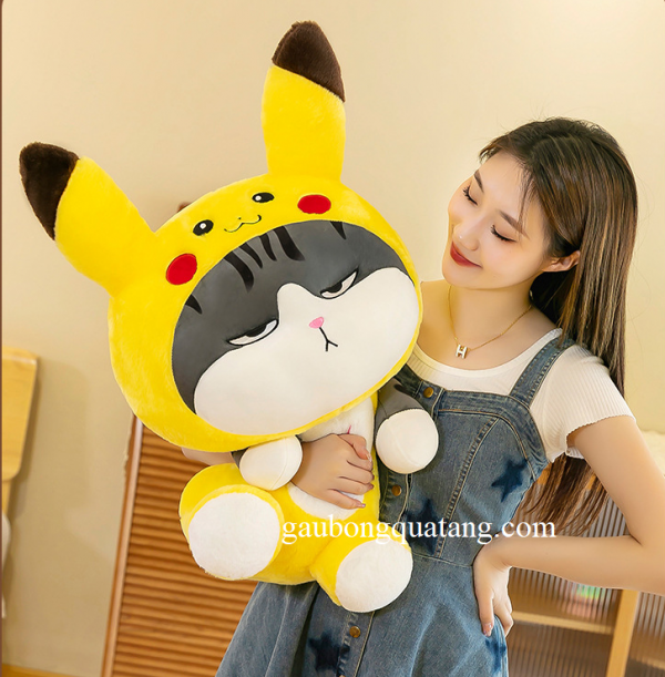 gau bong meo hoang thuong cosplay pikachu 60cm